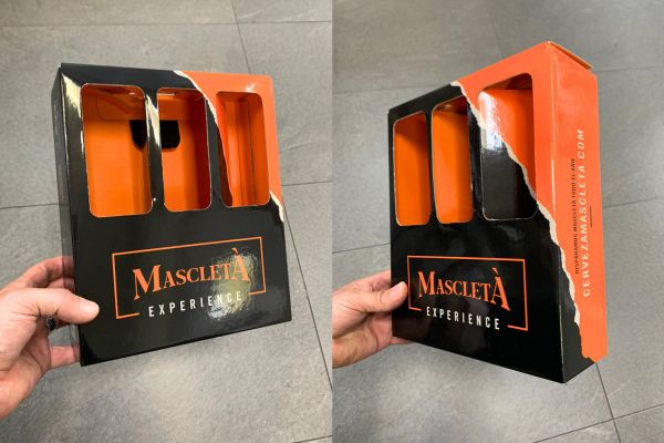 Packaging de Cajas de cartón + impresión Offset para 3 botellas de cerveza
