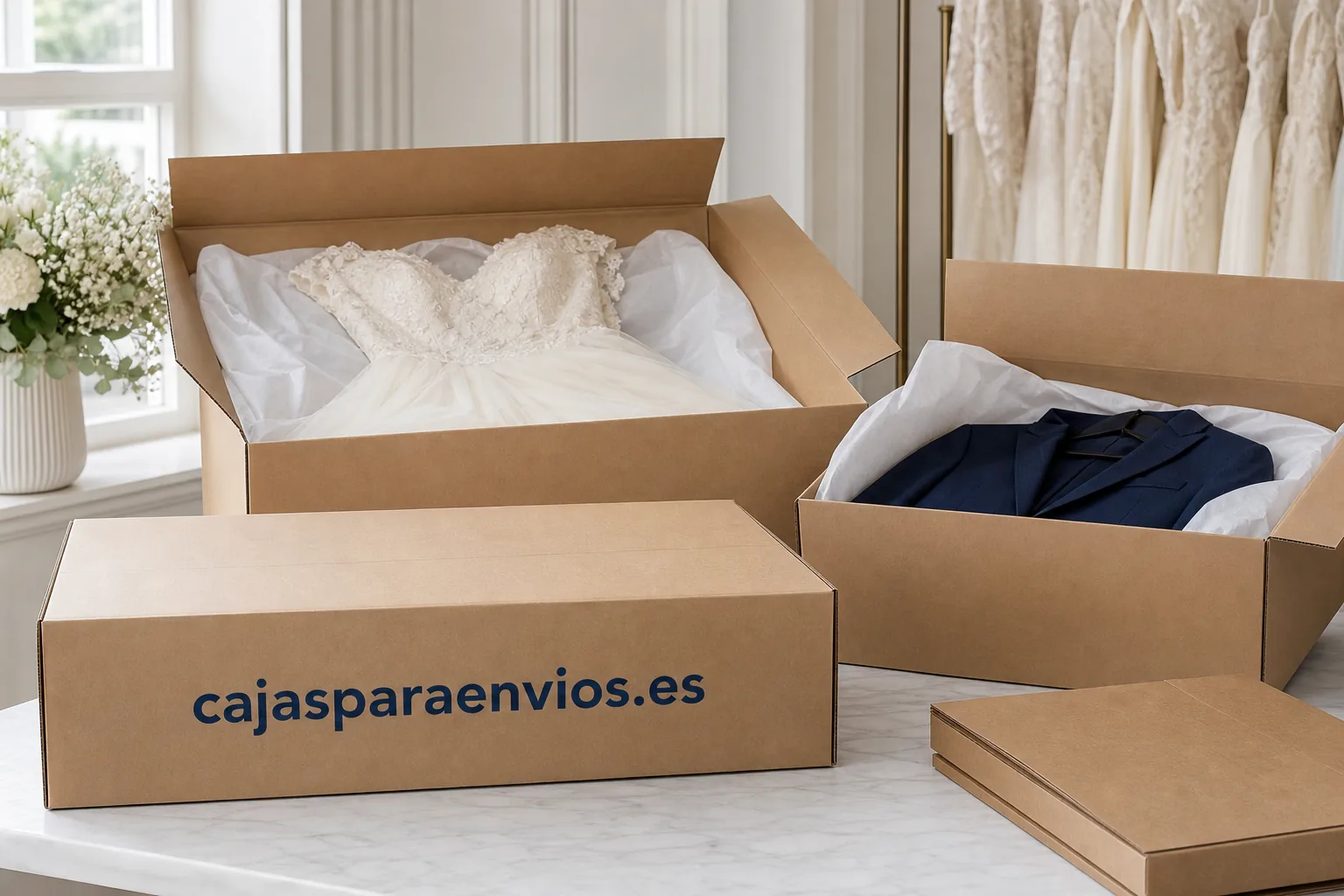 cajas de Envíos para vestidos de novia
